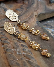 Schaef Designs Imperial Topaz & 22kt Gold Vermeil Earrings | Arizona