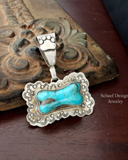 Schaef Designs Turquoise & hand stamped Sterling Silver dog bone pendant | Pet memorial gift, Loss of a Pet, Memorial Jewelry  | Arizona