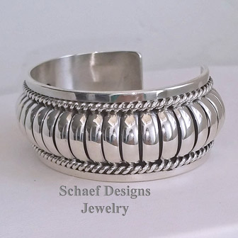 Thomas Charley sterling silver unisex Native American cuff bracelet | New Mexico 
