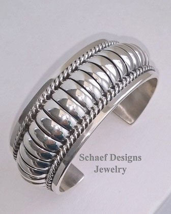 Thomas Charley sterling silver unisex Native American cuff bracelet | New Mexico 