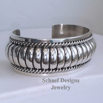 Thomas Charley sterling silver unisex Native American cuff bracelet | New Mexico 