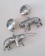 Susan Cummings Vintage sterling silver Cheetah CLIP earrings | Schaef Designs | Arizona