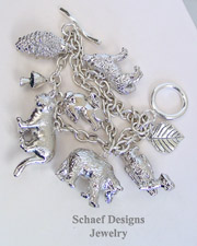 Vintage Susan Cummings Wilderness Animal Sterling Silver Charm Bracelet | Arizona