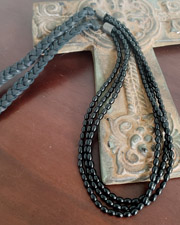 Schaef Designs black braid multi strand & Braided Deerskin Necklace | Arizona
