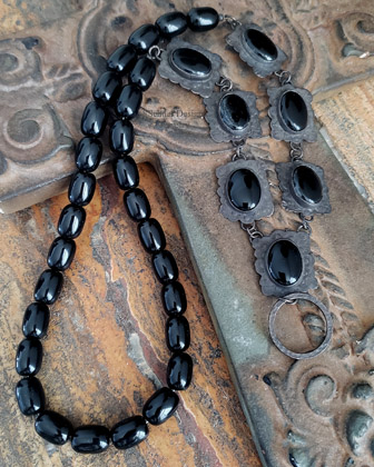 Schaef Designs Black Onyx & Sterling Silver Station Necklace | Arizona 