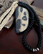 Schaef Designs Kahki Turquoise Black Silver 3 Stone Totem Pendant | Arizona
