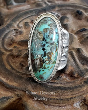 D Troutman Turquoise & Sterling Silver Adjustable Ring | Arizona