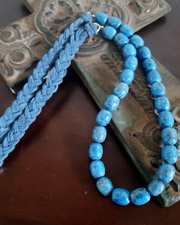 Schaef Designs denim lapis braided leather necklace | Arizona