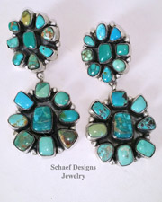 Native American coral turquoise & pin shell hoop earrings | Schaef Designs | New Mexico 
