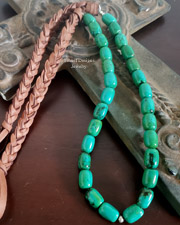Schaef Designs Green hubei Braided leather Necklace | Arizona