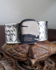 Schaef Designs dumortierite & stamped sterling silver cuff bracelet | Arizona