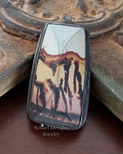 Schaef Designs Indian Paint Stone & Black Sterling Silver Pendant | Arizona