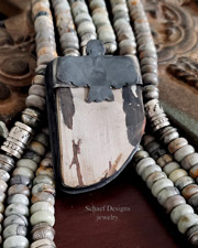 Schaef Designs Thunderbird Paint Stone Black Silver Pendant | Arizona