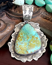 Schaef Designs lg turquoise scroll pendant | Arizona 