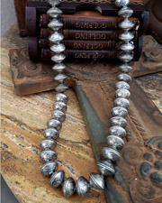 Native American Mercury Dime Bead & Ingot Silver 26 Inch Old Coin Necklace | Arizona 