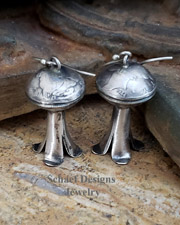 Native American Mercury Dime Squash Blossom Old Coin Wire Earring | Arizona