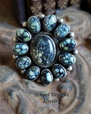 New Lander turquoise & sterling silver cluster ring | Native American | Arizona