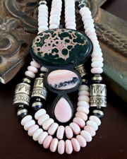 Schaef Designs Ocean Jasper Opal Conch Totem Pendant in Black Sterling Silver | Arizona
