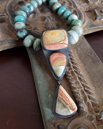  Schaef Designs pastel morrisonite black silver totem pendant | Arizona