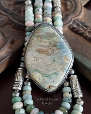 Schaef Designs Pastel Morrisonite Black Silver 3 Stone Totem Pendant | Arizona