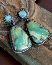 Schaef Designs Large Turqouoise & black silver pendant | Arizona