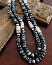 Schaef Designs Que Sera Stone Black Silver Tube Bead Necklaces | Arizona