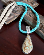 Schaef Designs Southwestern Buffalo Turquoise & Sterling Silver Tassel Necklace | Arizona