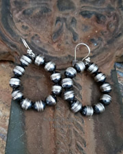 Small sterling silver bench bead hoop wire earrings | Schaef Designs | Arizona
