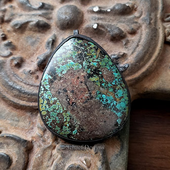 Bennie Ration Artist signed turquoise & sterling silver kachina post earrings | Schaef Designs | Arizona 