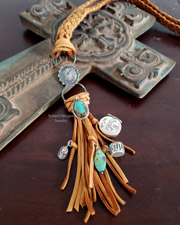Schaef Designs Tassel Charm Braided Leather Necklace | Arizona