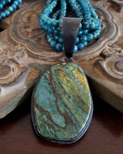 Schaef Designs turquoise multi strand tab necklace | Arizona