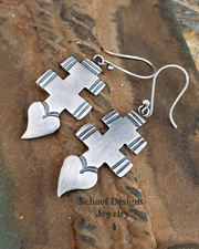 Tearing Heart Dragonfly Ingot Silver Wire Earrings | New Mexico 