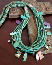 Schaef Designs turquoise multi strand tab necklace | Arizona