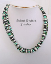 Turquoise & Multi size sterling silver Navajo Pearl 3 strand Southwestern necklace | New Mexico 