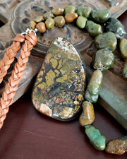 Schaef Designs Morrisonite & Olive Braid Necklace | Arizona